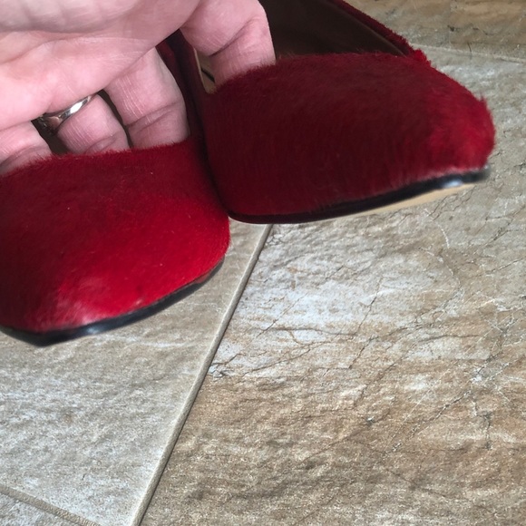 Dee Ocleppo Scarlet Calf Hair Gold Wedge - Picture 6 of 13